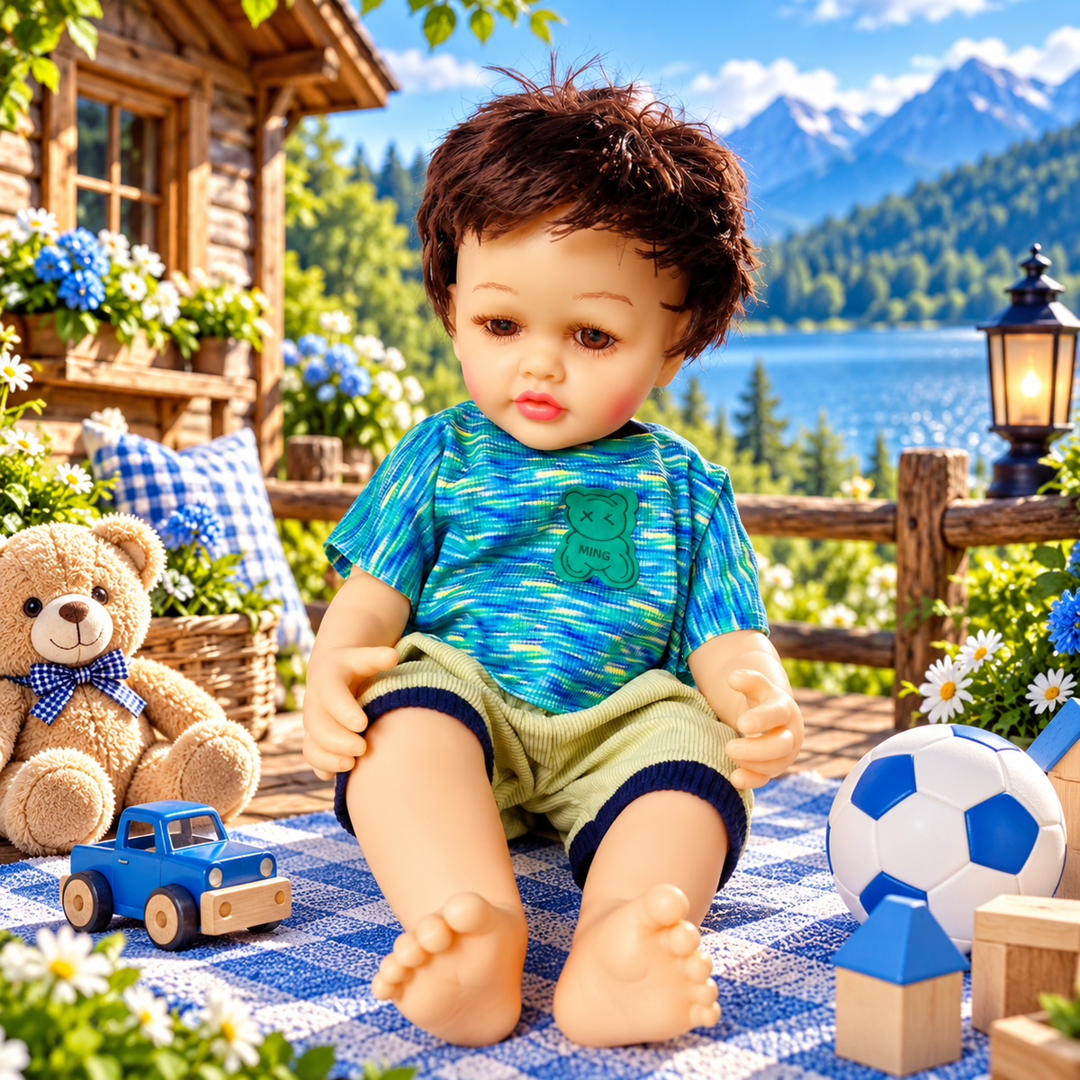 NestyFox 53 cm Musical Reborn Silicone Baby Boy Doll with Music Sensor