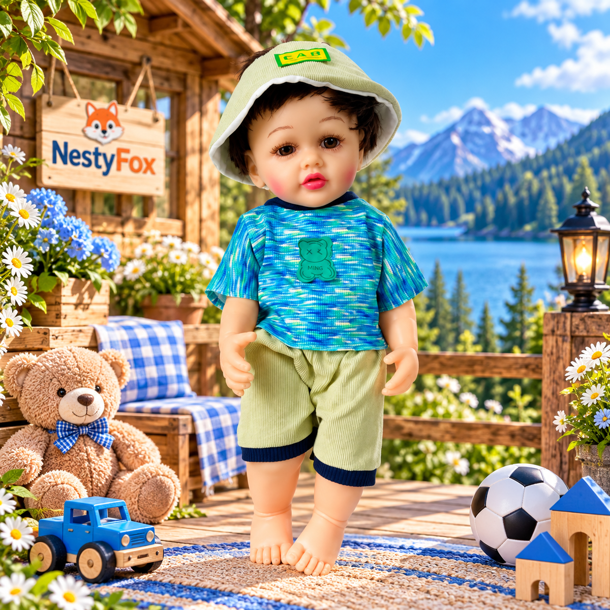 NestyFox 53 cm Musical Reborn Silicone Baby Boy Doll with Music Sensor
