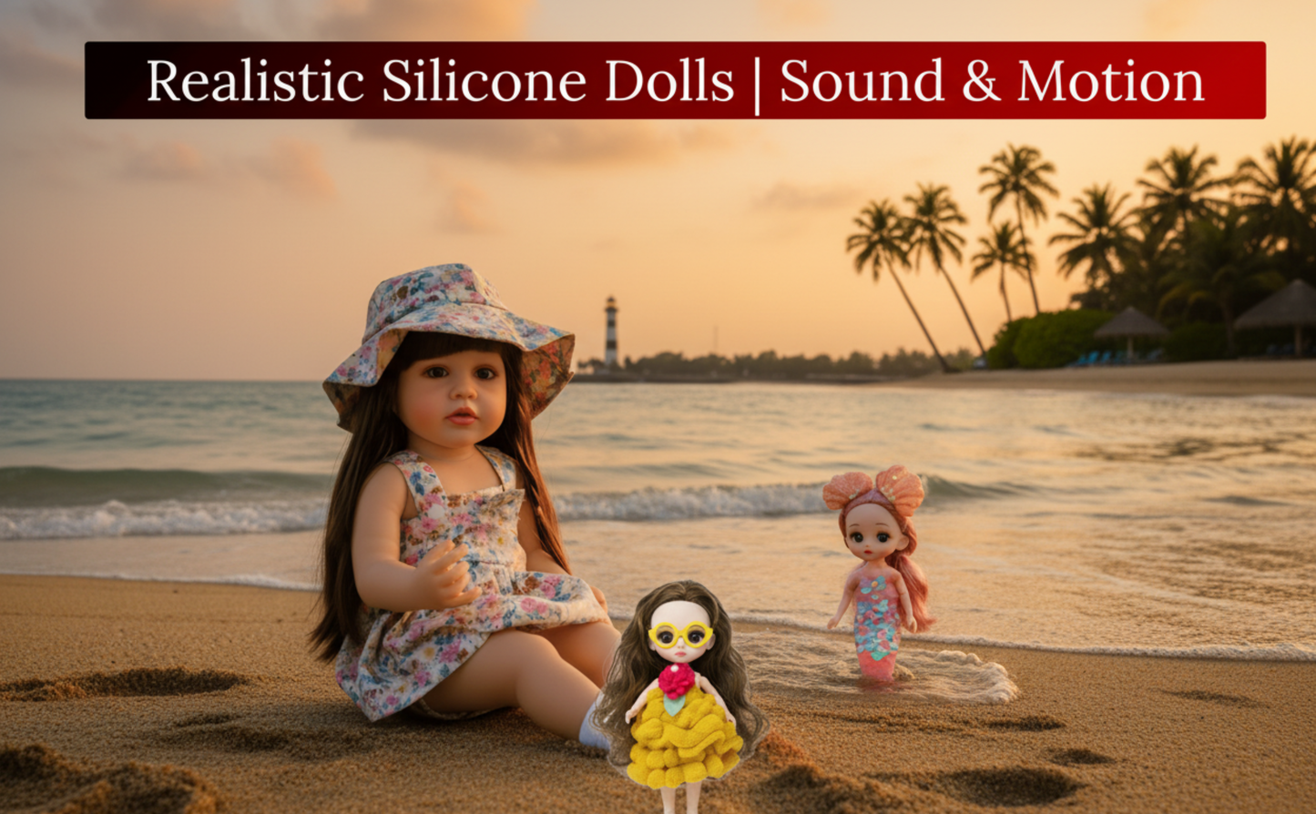 NestyFox 55 cm Realistic Silicone Baby Doll – Lifelike Reborn Doll with Dress & Accessories