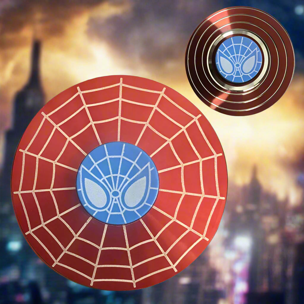 superhero fidget spinner, metal hand spinner, stress relief toy, anxiety relief fidget, spinning toy for kids, long spinning fidget, durable metal spinner, pocket-size fidget toy, Captain America spinner, Spiderman spinner, focus booster toy.