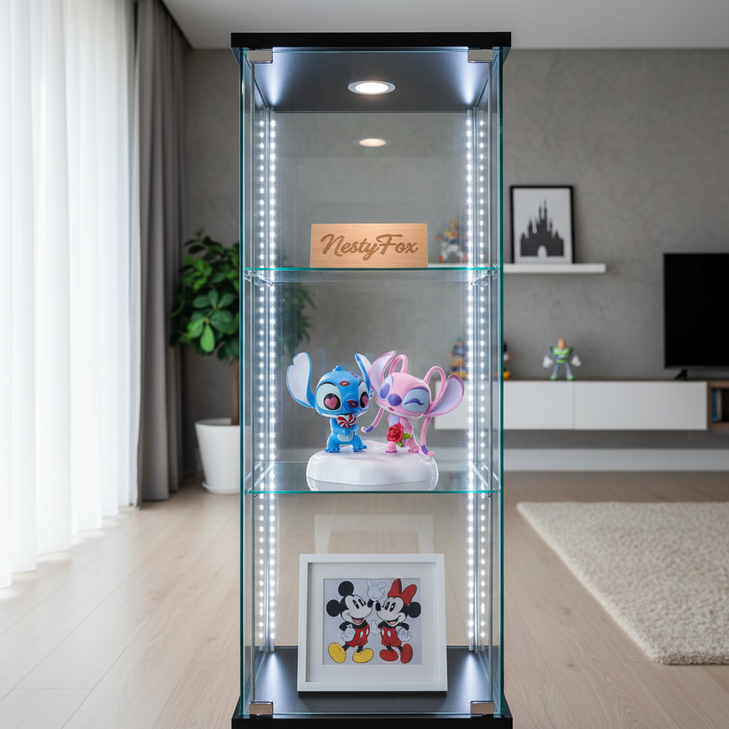 Stitch & Angel in Display Cabinet