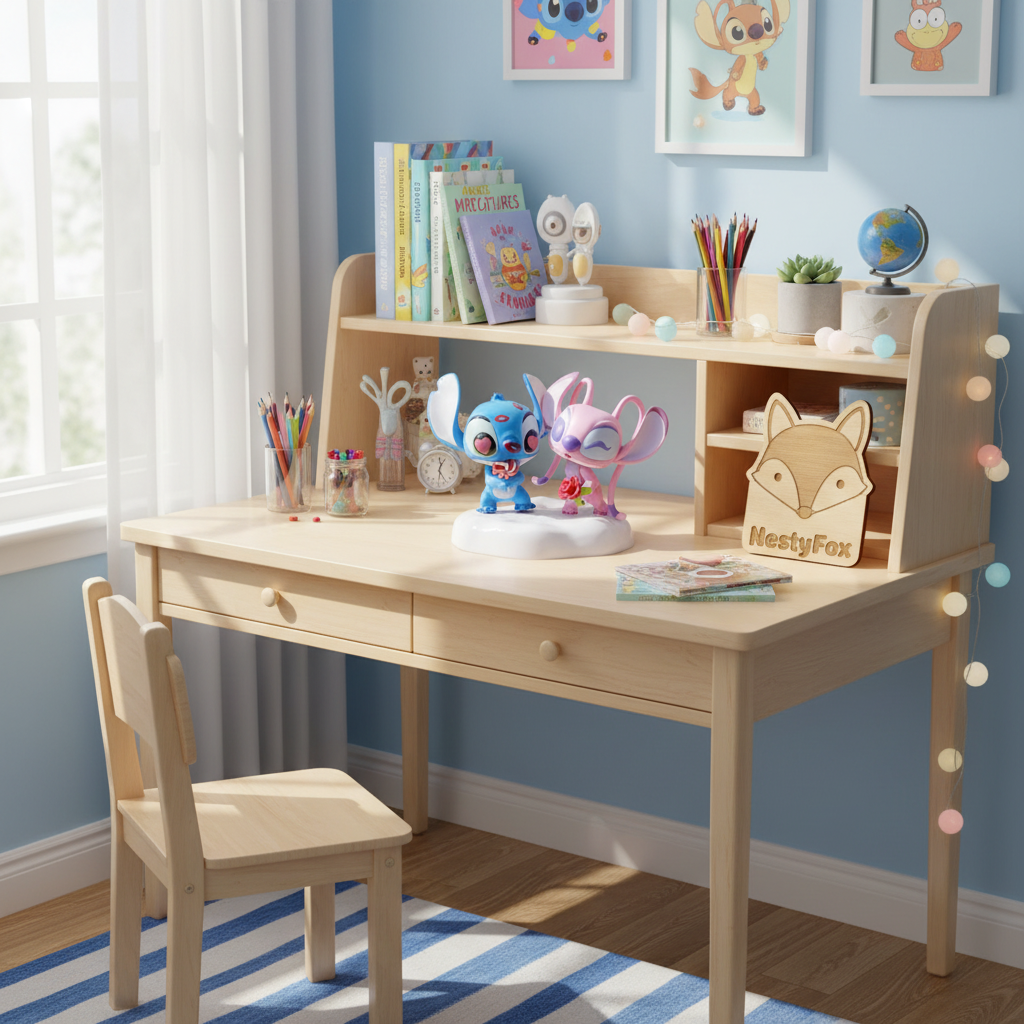 Stitch & Angel on Kids Study Desk