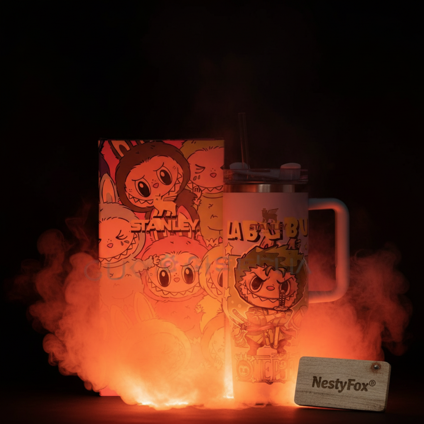 Labubu Anime Stanley-Style Tumbler | 1.18L Insulated Metal Bottle with Handle & Straw